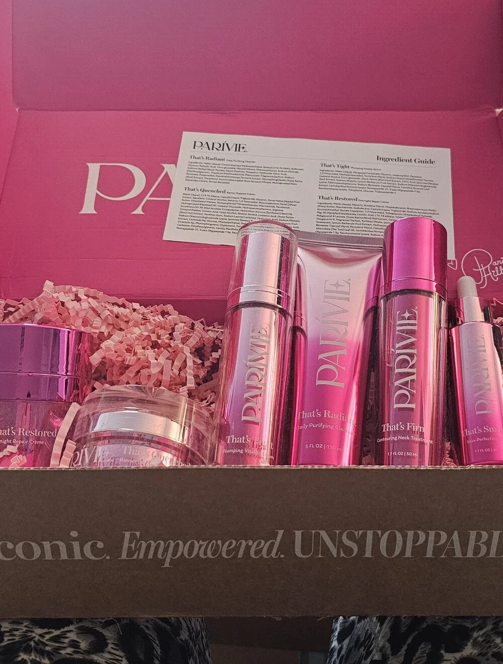PARÍVIE Paris Hilton 6 Pc Full Size Skincare Gift Set New $449 Value